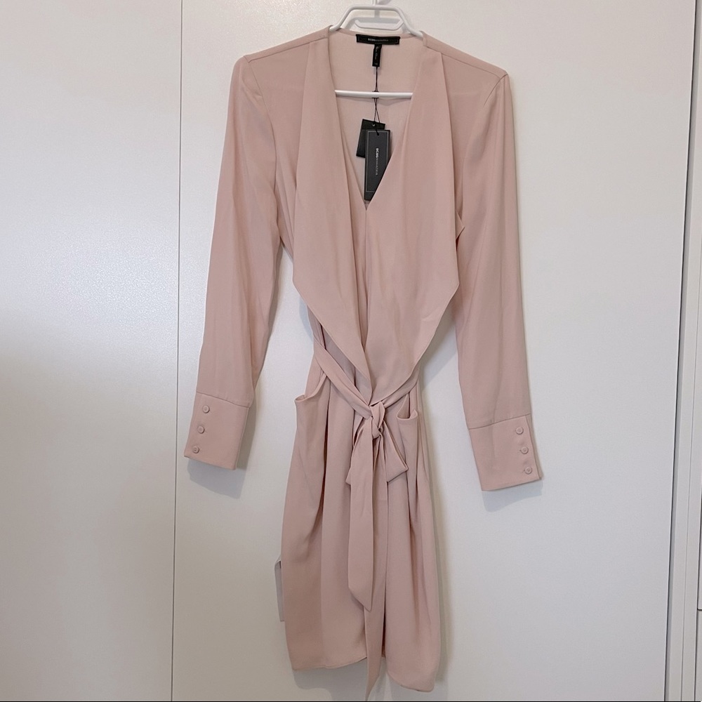 NWT BCBG light pink belted dress